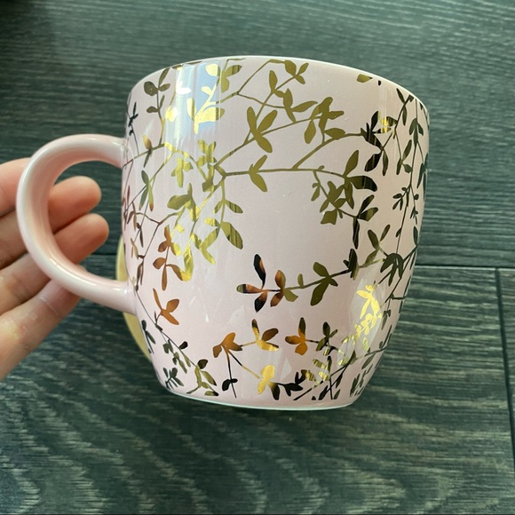 Indigo Mug Set (Golden Leaves on Pink) - Picture 4 of 6